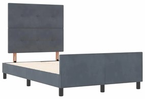 Estrutura de Cama vidaXL Cinza Escuro 120x190 cm Veludo