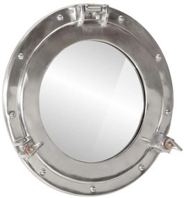 vidaXL Espelho de parede estilo escotilha Ø38 cm alumínio e vidro