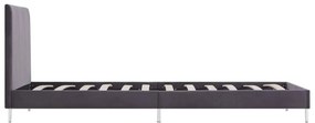 Estrutura de cama 90x200 cm tecido cinzento
