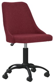 vidaXL Cadeira de jantar giratória tecido vermelho tinto