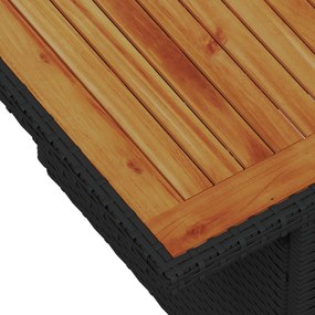 Conjunto de Sofá de Jardim de 9 Peças com Almofadas Preto Vime Poliést