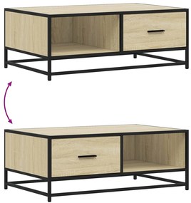 Mesa de centro 90x57x35 cm deriv. madeira/metal carvalho sonoma