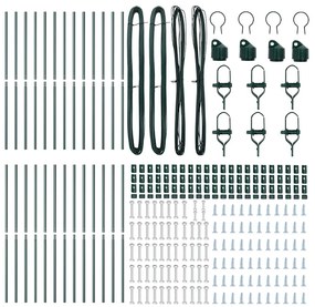 Postes de Cerca 26 pcs Verde Ø32 mm 190 cm Aço Galvanizado.