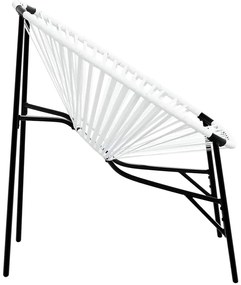 Cadeiras de jardim 3 pcs vime preto e branco