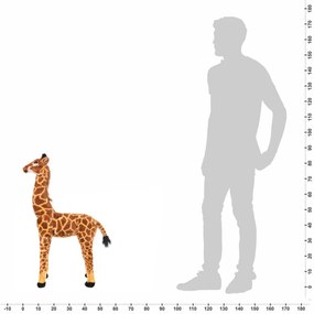 Brinquedo de montar girafa peluche castanho e amarelo XXL