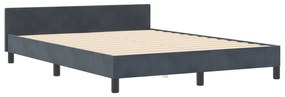 Cama vidaXL Cinza Escuro 140x200 cm Veludo