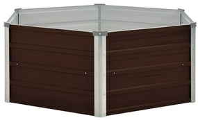 Canteiro jardim elevado 129x129x46cm aço galvanizado castanho