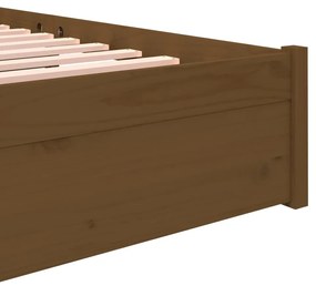 Estrutura de cama 140x200 cm madeira maciça castanho mel