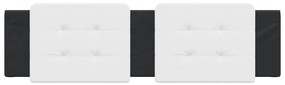 Almofadão de cabeceira 180 cm couro artificial branco e preto