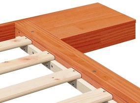 Estrutura de Cama de Chão com Mesas de Cabeceira Castanho Encerado 120