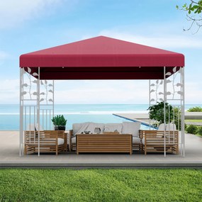 Toldo de substituição para pérgula 300 x 300 cm toldo de poliéster com furos de drenagem de velcro vermelho