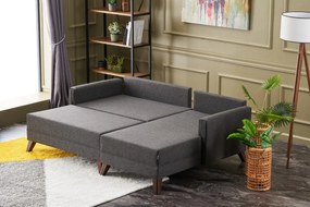 Sofá-Cama de Canto Bella – Antracite – 205x85x81 cm