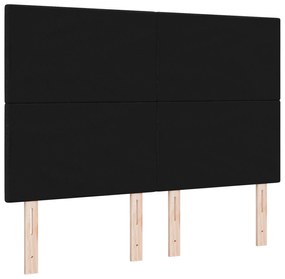 Cabeceira vidaXL Botões Estofados Preto 140 cm Tecido