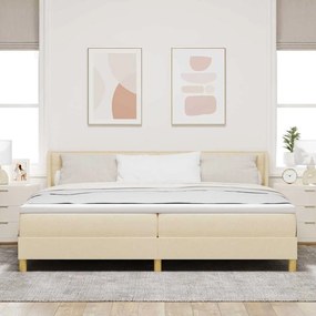 Cama Box com Colchão , Creme, 200 x 200 cm, Têxtil.