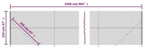 Cerca de arame com flange 2,2x25 m antracite