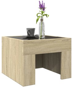 Mesa de centro luzes LED Infinity 40x40x30 cm carvalho sonoma