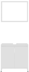 4 pcs conjunto de móveis de casa de banho contraplacado branco