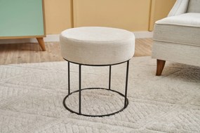 Pouffe Moon Steel Gabbana – Cream/Black – 40x42x40 cm