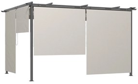 Pérgola de Jardim 3,95x2,95 cm Pérgola para Exterior com Teto Retrátil
