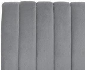Cama de casal em veludo cinzento 180 x 200 cm MARVILLE Beliani