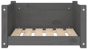 Cama para cães 55,5x45,5x28 cm madeira de pinho maciça cinzento