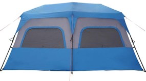 Tenda familiar 10 pessoas libertação rápida impermeável azul