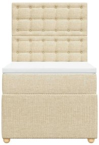Cama com molas/colchão 90x190 cm tecido cor creme