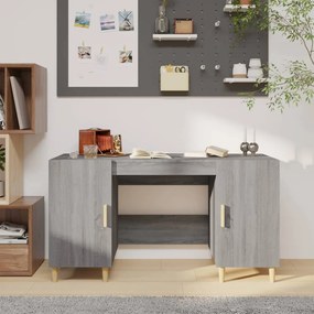 vidaXL Secretária 140x50x75 cm derivados de madeira cinzento sonoma