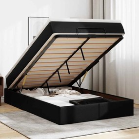vidaXL Estrutura de cama otomana com colchão 120x200 cm preta