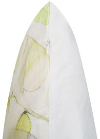 Almofada decorativa branca com folhas verdes 45 x 45 cm PEPEROMIA Beliani