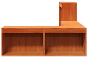 Mesa de cabeceira c/ secretária 232x122x75cm pinho castanho-mel