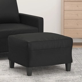 vidaXL Apoio de pés 60x50x41 cm couro artificial preto