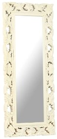 Espelho esculpido à mão 110x50 cm mangueira maciça branco