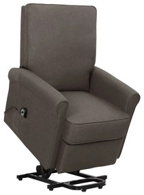 vidaXL Poltrona elevatória tecido castanho