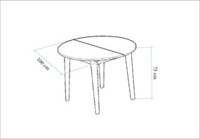 Conjunto de Mesa de Jantar Extensível Vina – Pinho Atlântico Azul Mari