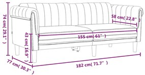 Sofá de 2 lugares veludo cinzento-escuro