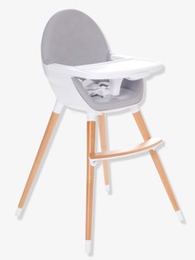 Cadeira alta evolutiva em 2 alturas, TopSeat cinzento claro liso