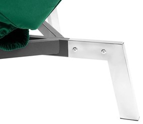 Chaise-longue ajustável em veludo verde esmeralda LOIRET Beliani