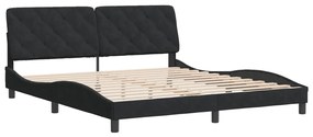Estrutura de cama sem colchão 180x200 cm veludo preto