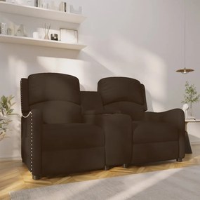 vidaXL Sofá reclinável 2 lug. c/ suportes p/ copos couro art. castanho