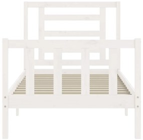 Cama sem colchão 100x200 cm madeira de pinho maciça branco