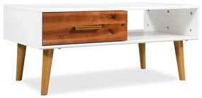 vidaXL Mesa de centro em madeira de acácia maciça 90x50x40 cm