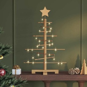 vidaXL Árvore de Natal de Madeira com suporte Castanho 75 cm Bambu