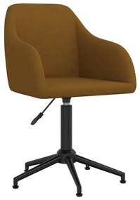 vidaXL Cadeira de escritório giratória veludo castanho