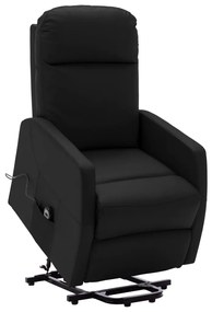 vidaXL Poltrona elevatória couro artificial preto