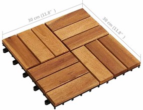 10 pcs ladrilhos em acácia 30x30 cm