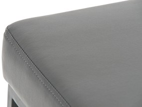 Banco de bar Montreal em couro sintético e com estrutura preta 37 x 83 x 37 cm Cinzento