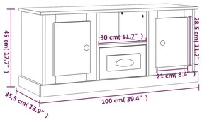 Móvel de TV 100x35,5x45 cm derivados de madeira cinzento sonoma