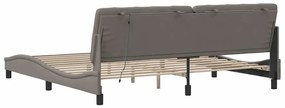 Estrutura de cama com LED sem colchão 200x200 cm tecido