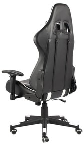 Cadeira de gaming giratória PVC branco